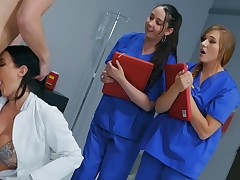 Grubby MILF involves these teenie nurses into the game