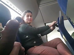 I was on a public bus. And suddenly I noticed that the neighbor took out his man meat and began to masturbate off. At first-ever-ever I was perplexed. But after a moment I became ultra-horny for him. I sit down next to him and commence stroking off. I too